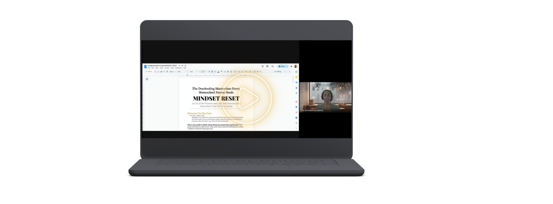 Deschooling Mindset Reset training mockup